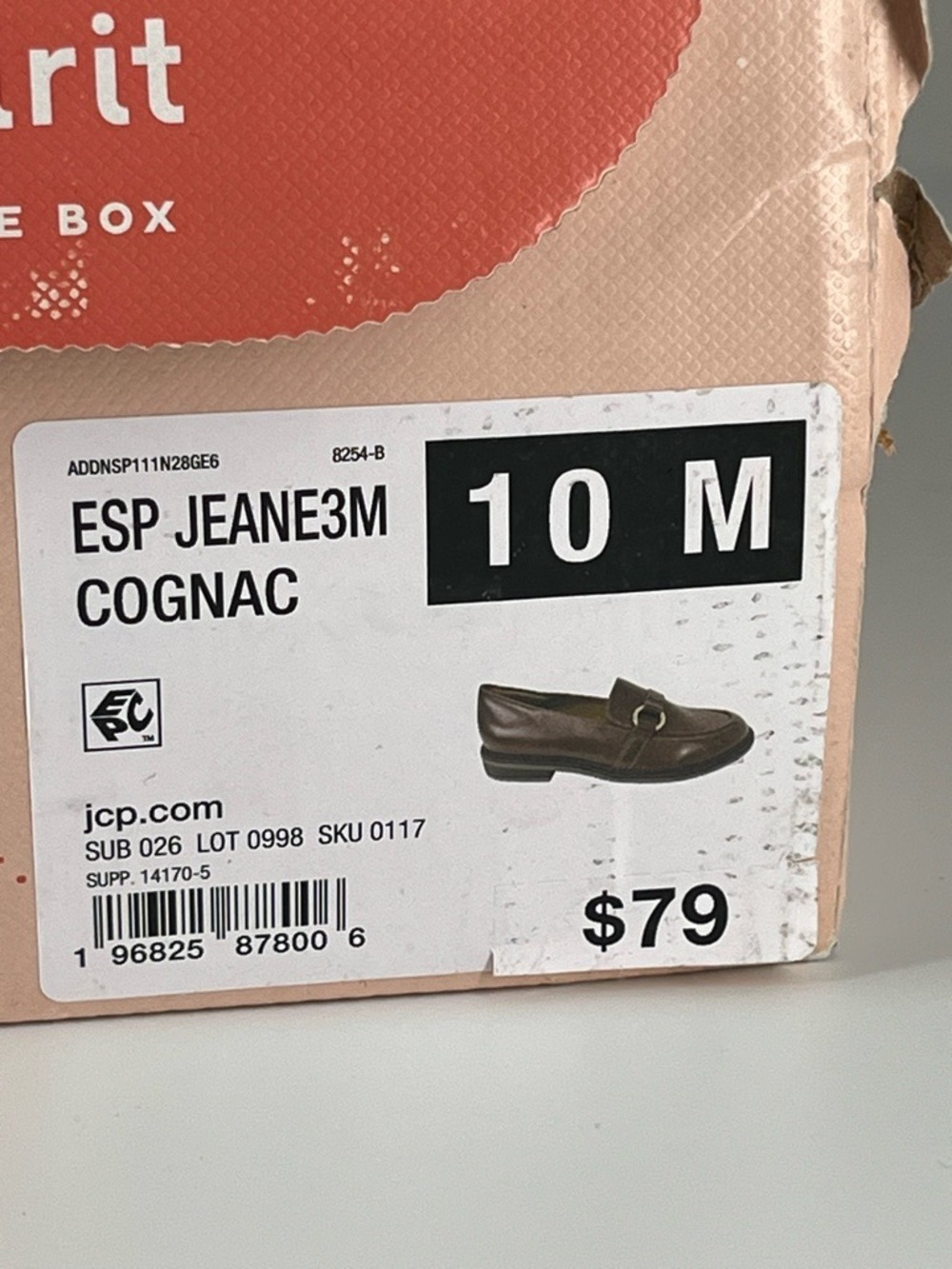 Easy Spirit JEANE Cognac/Brown Leather Slip-On Loafers w/ Gold Accent sz 10 NIB - Picture 3 of 12